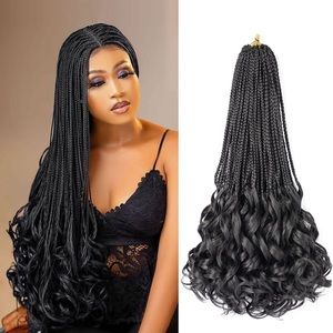 8 Packs 22 inch French Curly Crochet Braids Pre Looped Goddess Box Braids